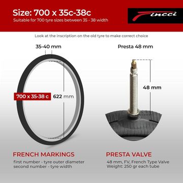 Fincci Camera d'Aria 700x35C-38C bike usato — immagine 2 di 8