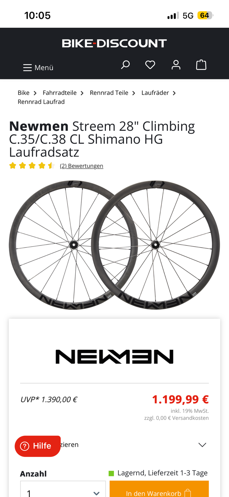 Used Newmen C38 C35 Wheelset 2026 bike — image 4 of 4