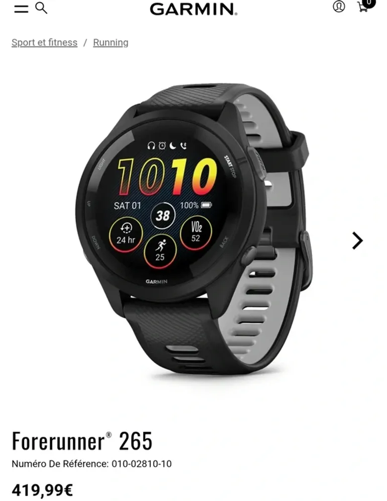 Used Garmin Forerunner 265 bike — image 2 of 2