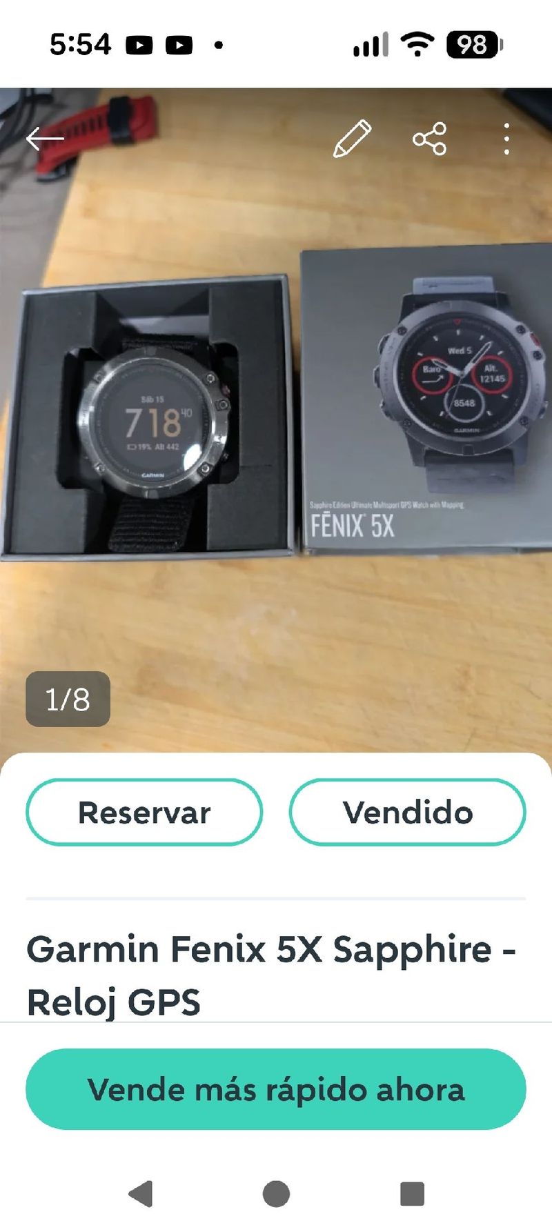 Używany Garmin Fénix 5X Sapphire Electronics