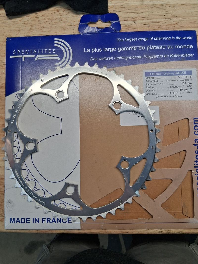 Used Stronglight Specialites TA Alize 50T Chainring Drivetrain & Pedals