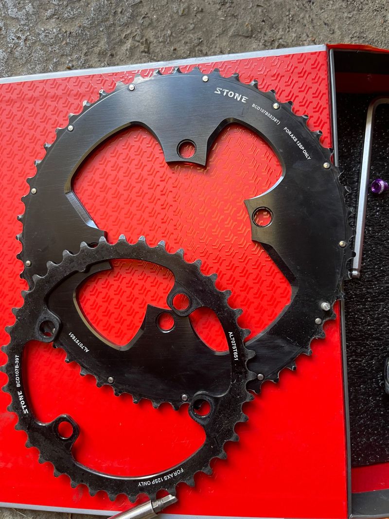 Used Sram Stone 2x Chainrings Axs BCD 107 53/39 2025 Drivetrain & Pedals
