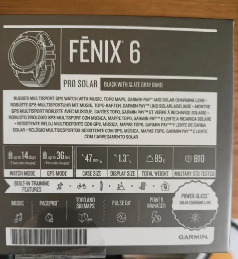 Použité Garmin Fenix 6 Pro Solar bike — obrázek 5 z 6