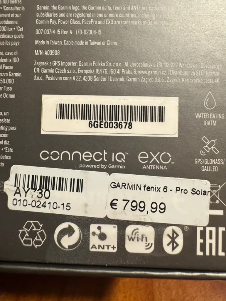Použité Garmin Fenix 6 Pro Solar bike — obrázek 9 z 9