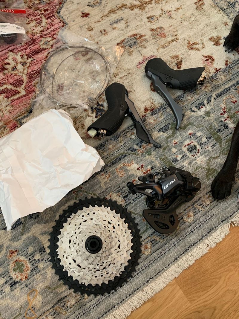 Used Shimano Grx 820 levers, shifter, xt cassette 10-45 and chain. Groupset