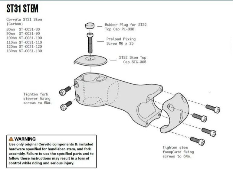 Cervelo ST31 Carbon Stem ST-A031 2024 bike usato — immagine 7 di 7