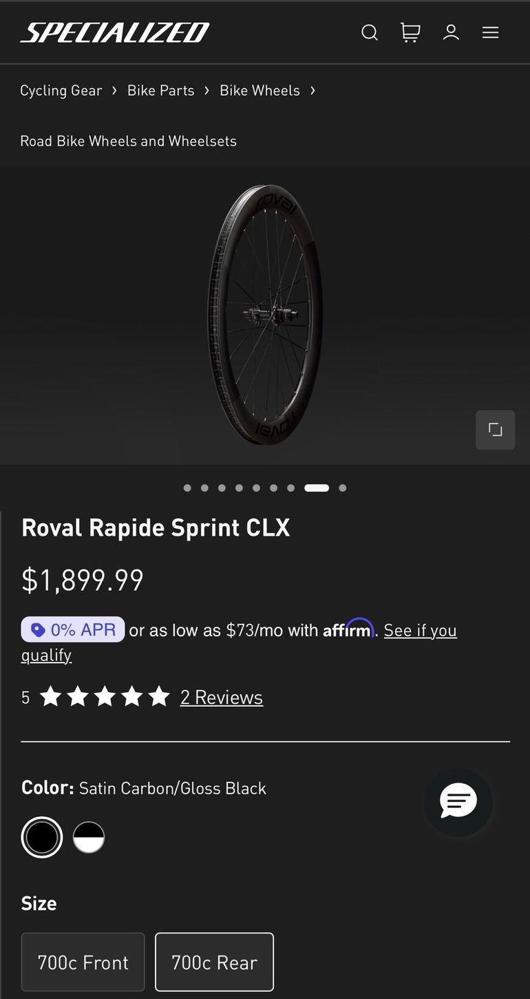 Used Specialized Roval Rapide CLX Sprint 2026 bike — image 10 of 10