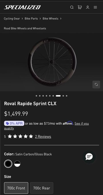 Used Specialized Roval Rapide CLX Sprint 2026 bike — image 9 of 10