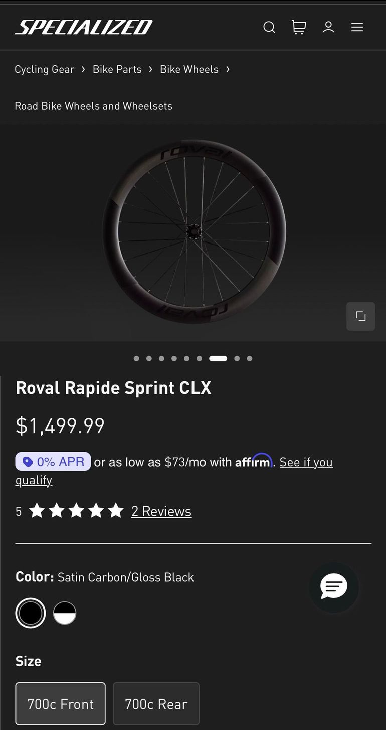 Used Specialized Roval Rapide CLX Sprint 2026 bike — image 9 of 10