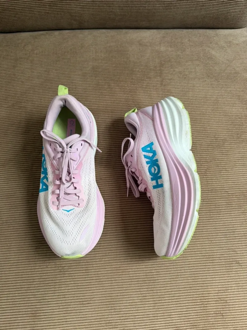Used Rose Hoka Bondi 8 Running Shoes