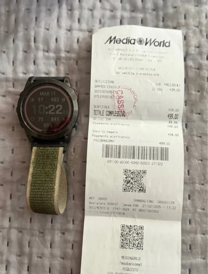Used Garmin Fenix 7X Solar Electronics