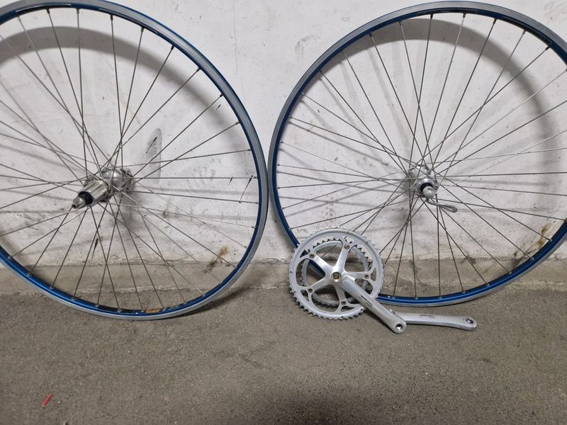 Gebrauchtes Ambrosio Coppia Ruote Bici da Corsa 28" Vintage con Profilo Blu Wheels
