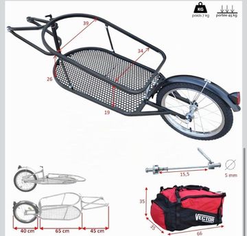 Brugt Vector Monoroue Remorque Vélo bike — billede 4 af 6