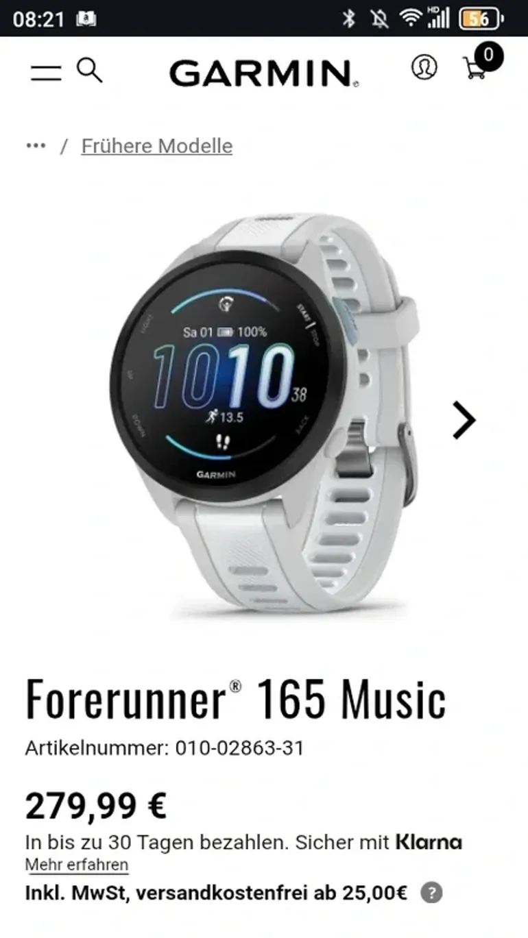 Used Garmin Forerunner 165 Music bike — image 6 of 6