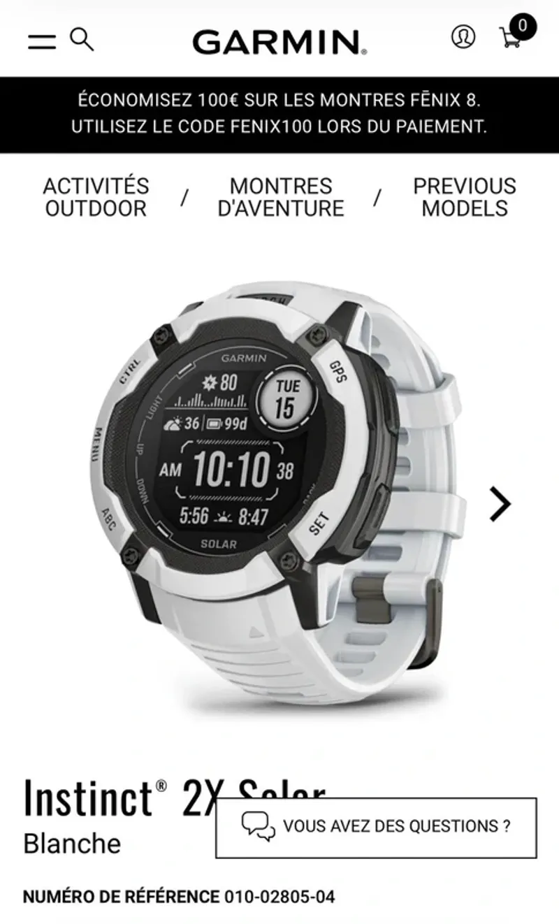 Brugt Garmin Instinct 2X Solar Electronics