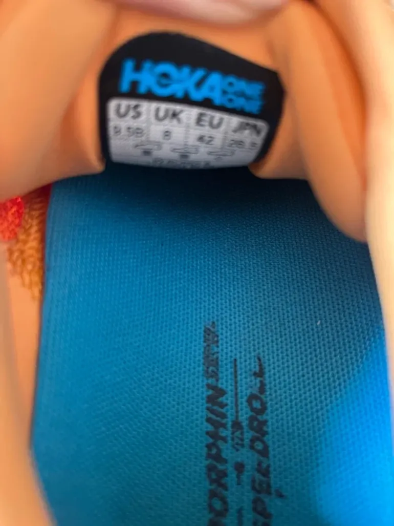 Orange Hoka Laufschuhe bike usato — immagine 6 di 8