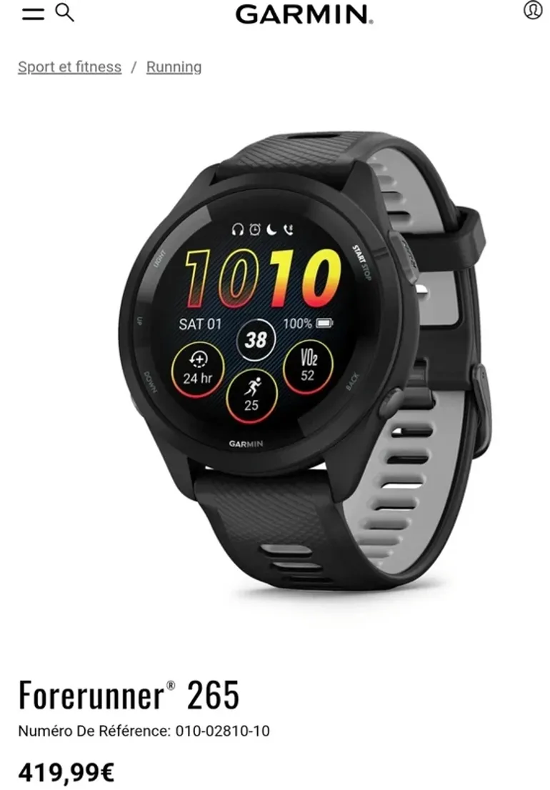 Used Garmin Forerunner 265 bike — image 2 of 2