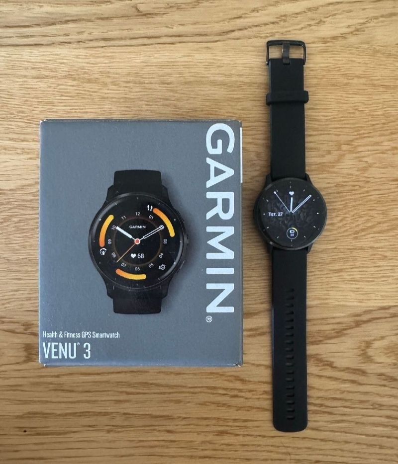 Used Garmin Venu 3 45mm – Uudenveroinen + 3 nylonranneketta + näytönsuoja Electronics
