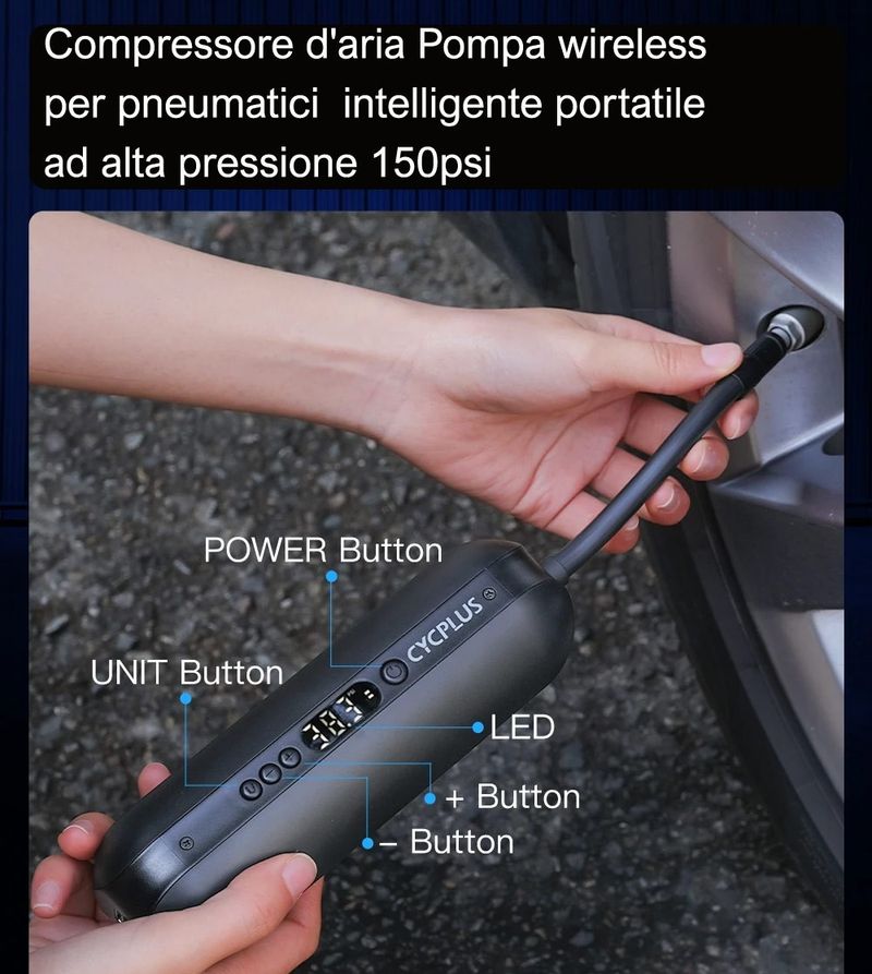 Used Cycplus Pompa intelligente portatile ad alta pressione 150psi 2026 Cycling Accessories