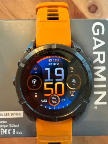 Used Garmin Fenix 8 51mm Sapphire Amoled Titanium bike — image 3 of 8