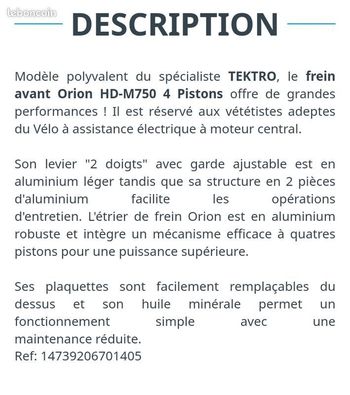 Used Tektro orion 4 pistons bike — image 6 of 9
