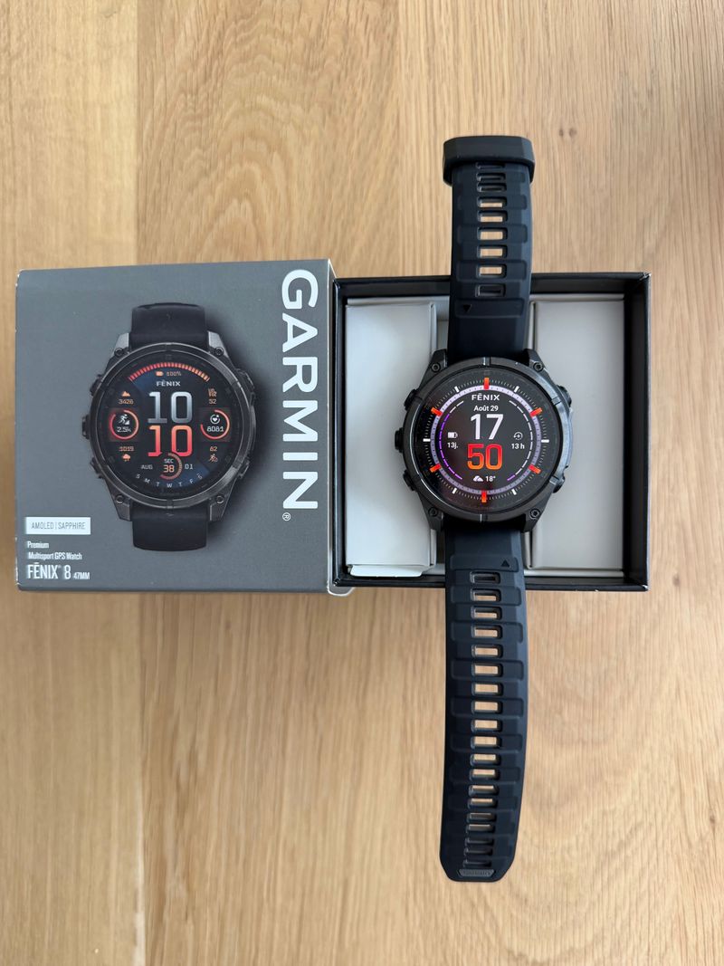 Used Garmin Fenix 8 Sapphire AMOLED 47 mm Titane sous garantie 2024 Electronics