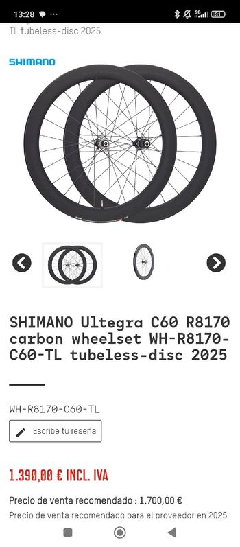 Used Ultegra ruedas carbono ultegra c60 2024 bike — image 5 of 5