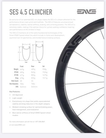 Used Enve 4.5 SES clincher rim brake 2023 bike — image 4 of 4