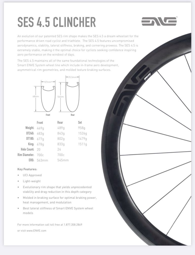 Used Enve 4.5 SES clincher rim brake 2023 bike — image 4 of 4