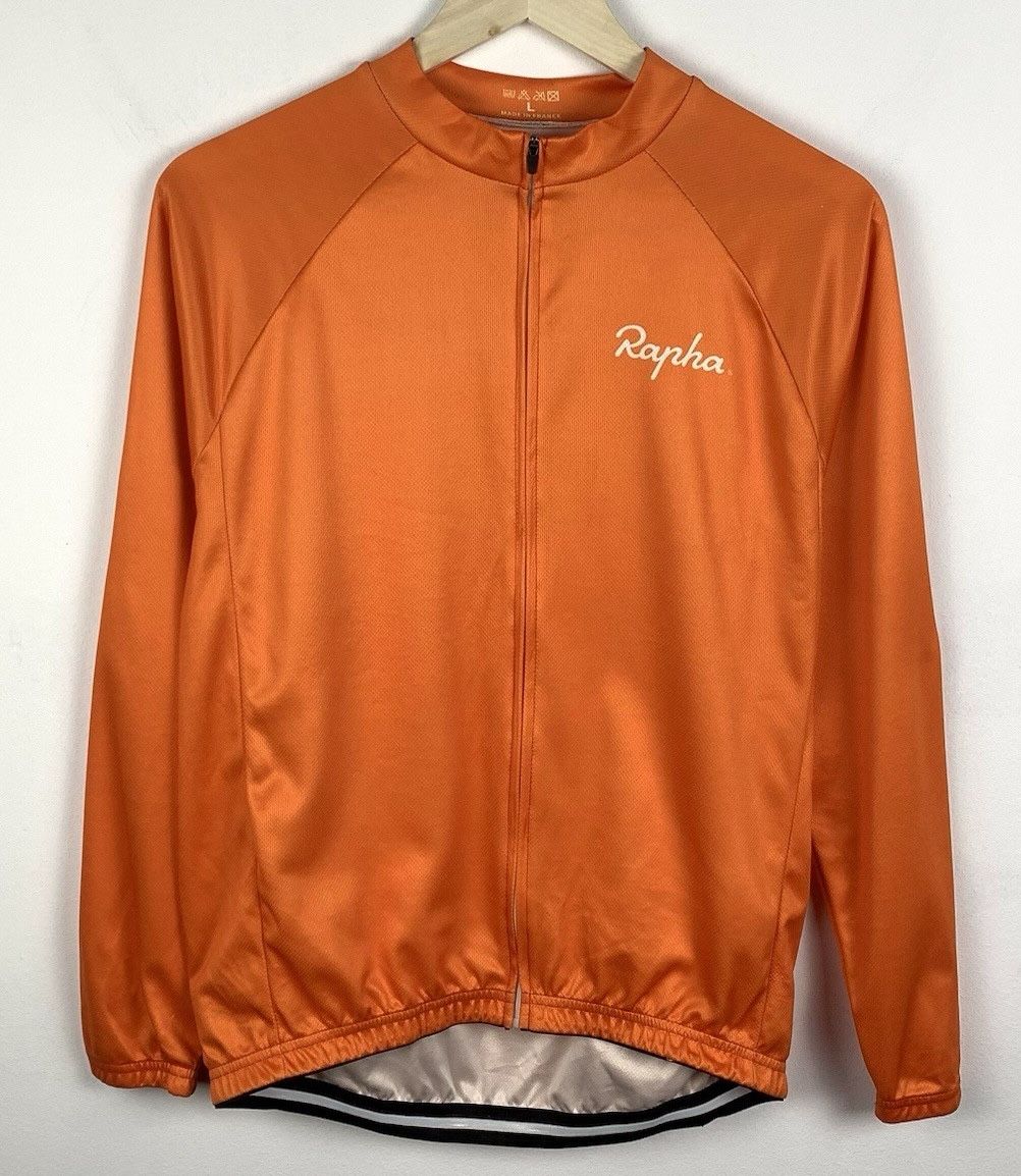 Used Rapha Long Sleeve Cycling Jersey, Orange, Size L – $ 75