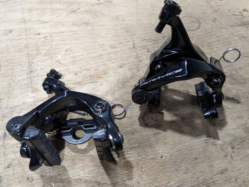 Used Shimano Dura-Ace BR-R9110F direct-mount rim-brake calipers Brakes