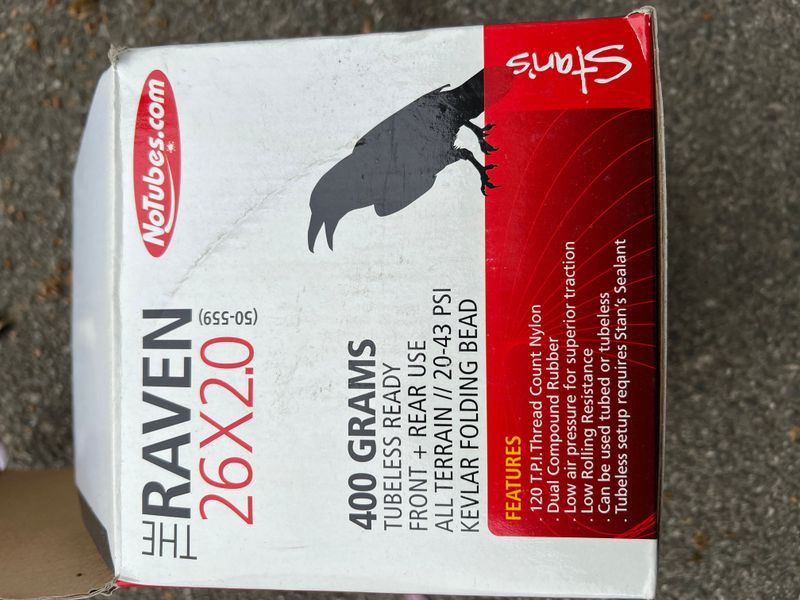 Used Stans Notubes Raven 2015 Tyres & Tubes