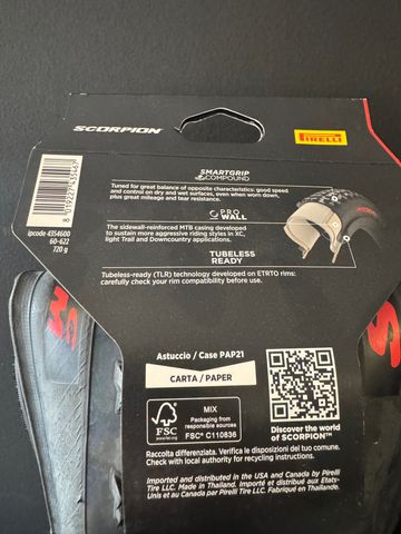 Použité Pirelli Scorpion XC M 29x2.4 Red 2024 Tyres & Tubes
