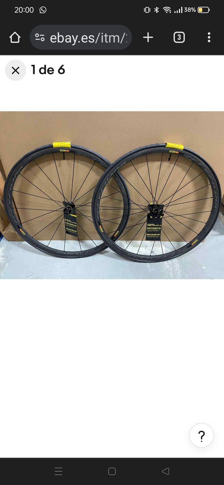 Used Mavic Ksyrium pro carbon SL disc tubular 2021 bike — image 1 of 3