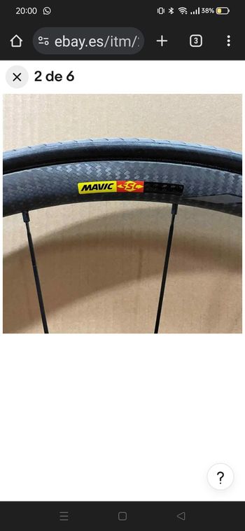 Used Mavic Ksyrium pro carbon SL disc tubular 2021 bike — image 2 of 3