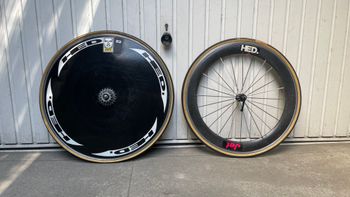 Brugt HED. TT disc wheel 28 + 26 front wheel 1990 bike — billede 1 af 7