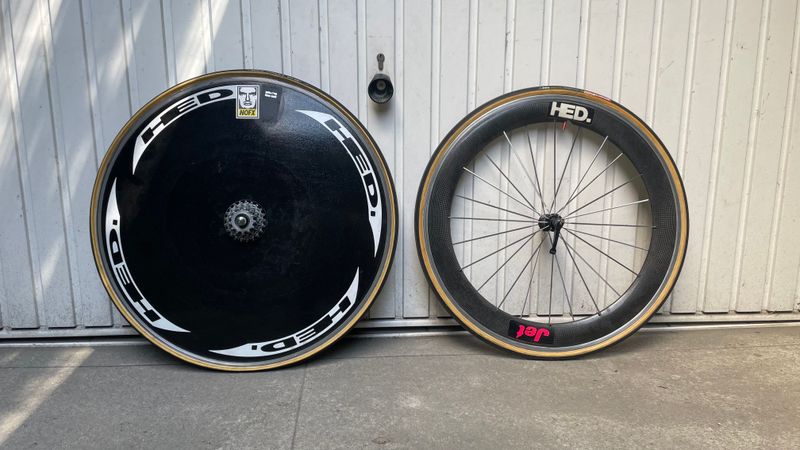 Used HED. TT disc wheel 28 + 26 front wheel 1990 Wheels