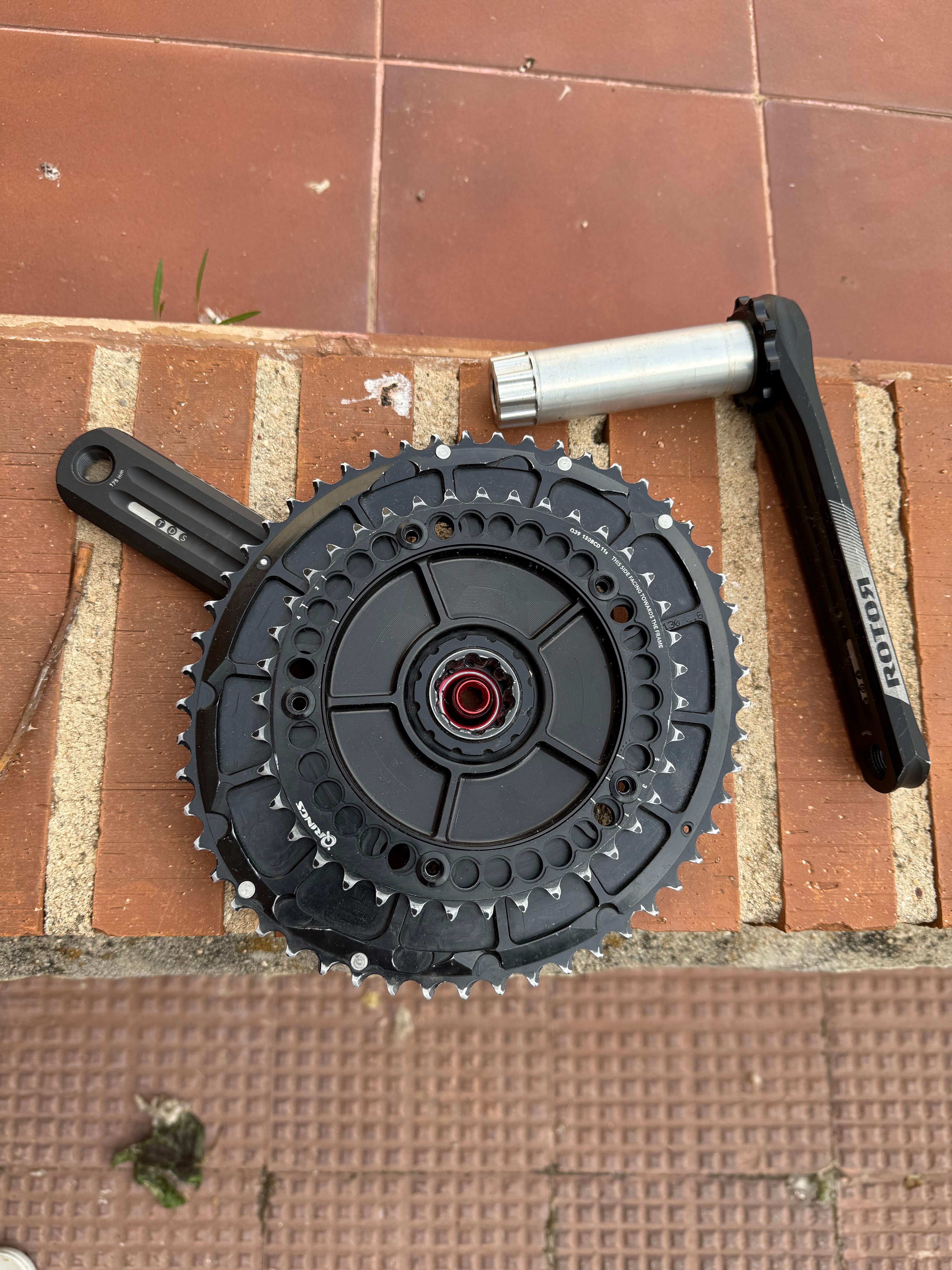 Rotor 3D+クランク 172.5mm+QRings 52/36T rotor 3d 5アームクランク 