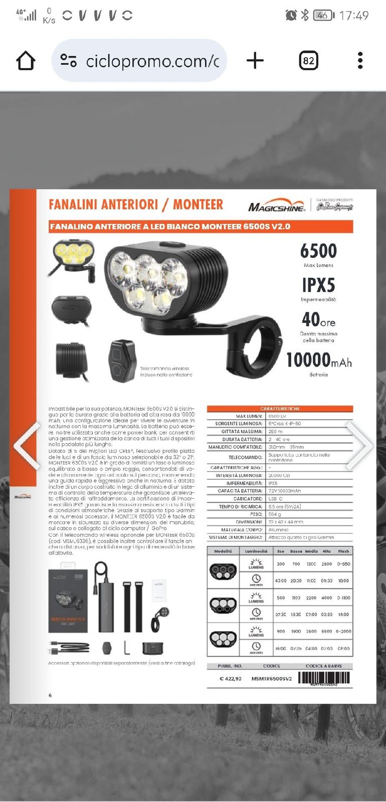 Brugt Magicshine Moonter 6500S 2023 bike — billede 4 af 4