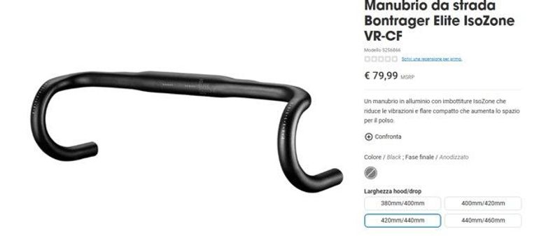 Bontrager Manubrio Bontrager Elite IsoZone VR-CF 2025