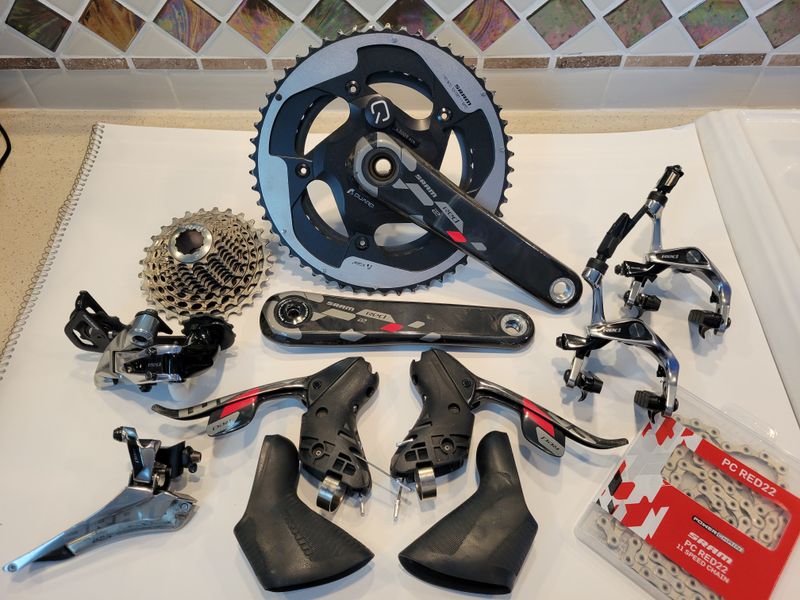 Used SRAM Red 22 Power Meter | 11-SPD Mechanical Group Set Drivetrain & Pedals