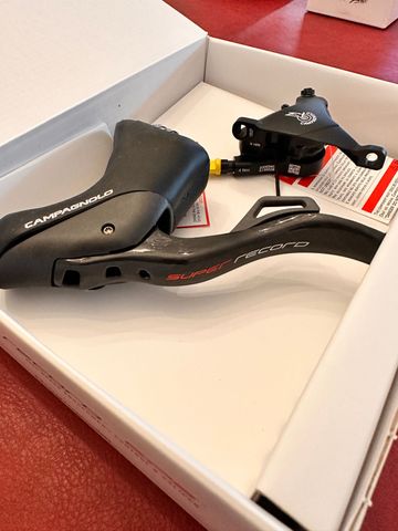Campagnolo Super Record EPS DB 2x12 Ergopower + Bremssattel links Drivetrain & Pedals de segunda mano