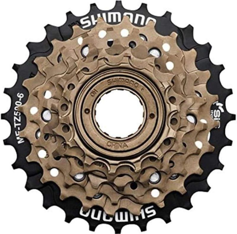 Tweedehands Shimano MF-TZ500 (Tourney) 14/28 6V. Drivetrain & Pedals