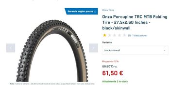 Used Onza Tires porcupine 27,5 2023 bike — image 2 of 7